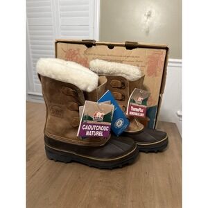 Sorel Bighorn Boots Mens Size 7 Tan Waterproof ThermoPlus Winter Snow -40C Warm